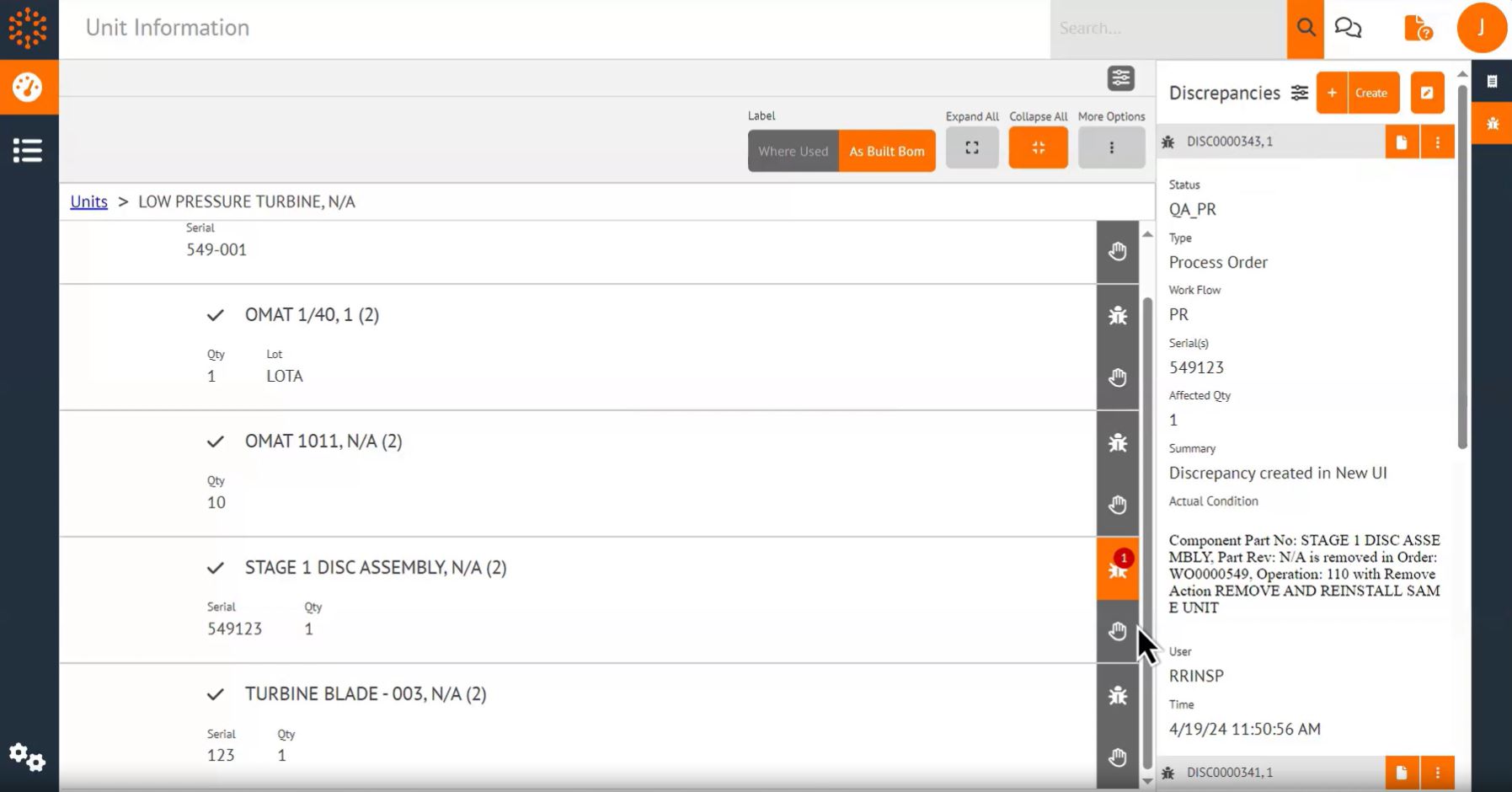 screenshot of Solumina MRO